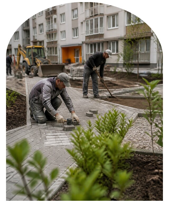 Благоустройство двора многоквартирного дома в Александрове